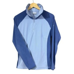 Columbia Women's Fleece Pullover Half Zip Blue Long Sleeve‎ Activewear Top SZ M